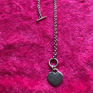 Sterling Silver Heart Necklace w/ Toggle *Vintage*